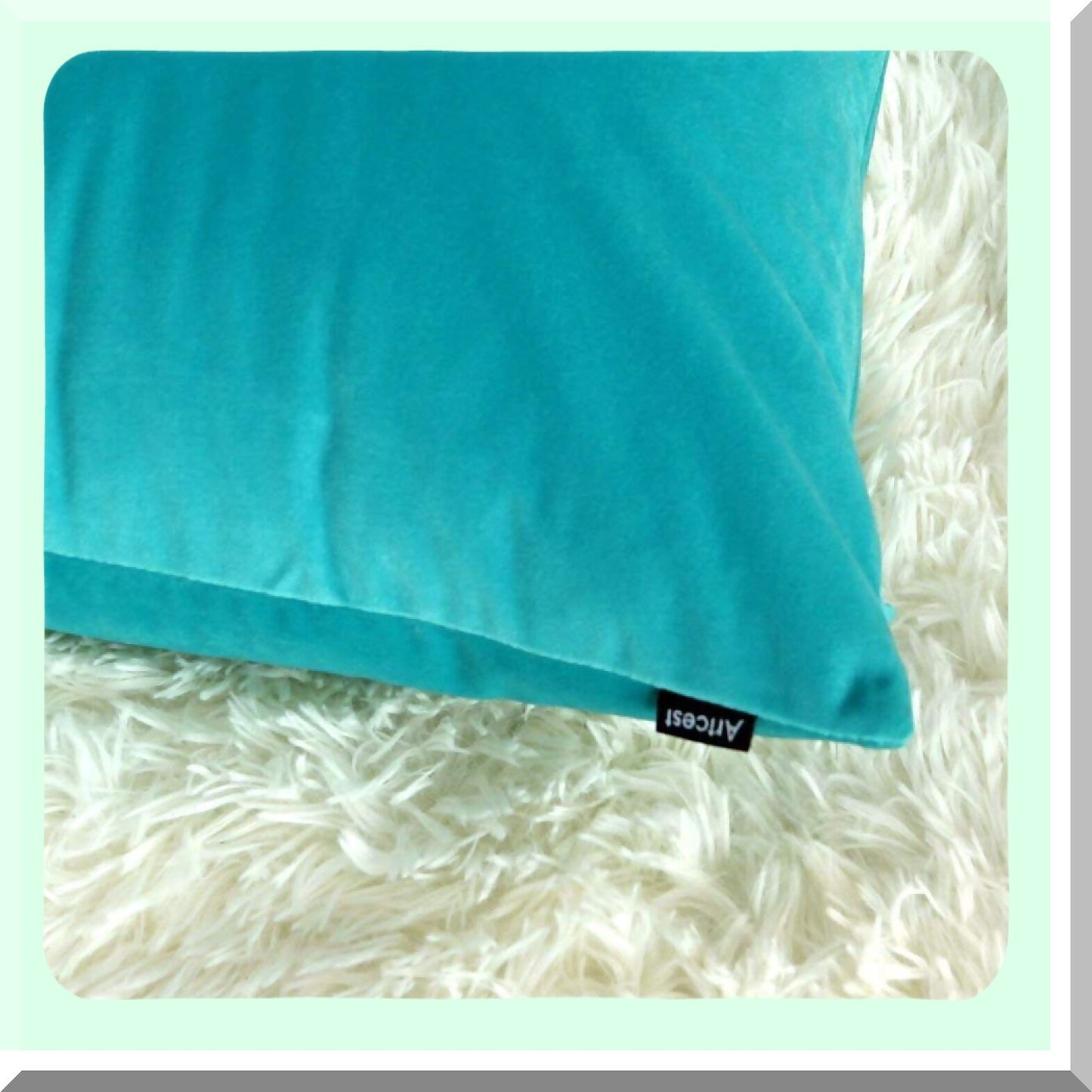 Velvet Bliss Decorative Pillow Cover Set - Cozy Solid Cushion Case for Couch, Sofa, Euro Sham - Soft & Stylish 18"x18" Light Teal with Hidden Zipper
