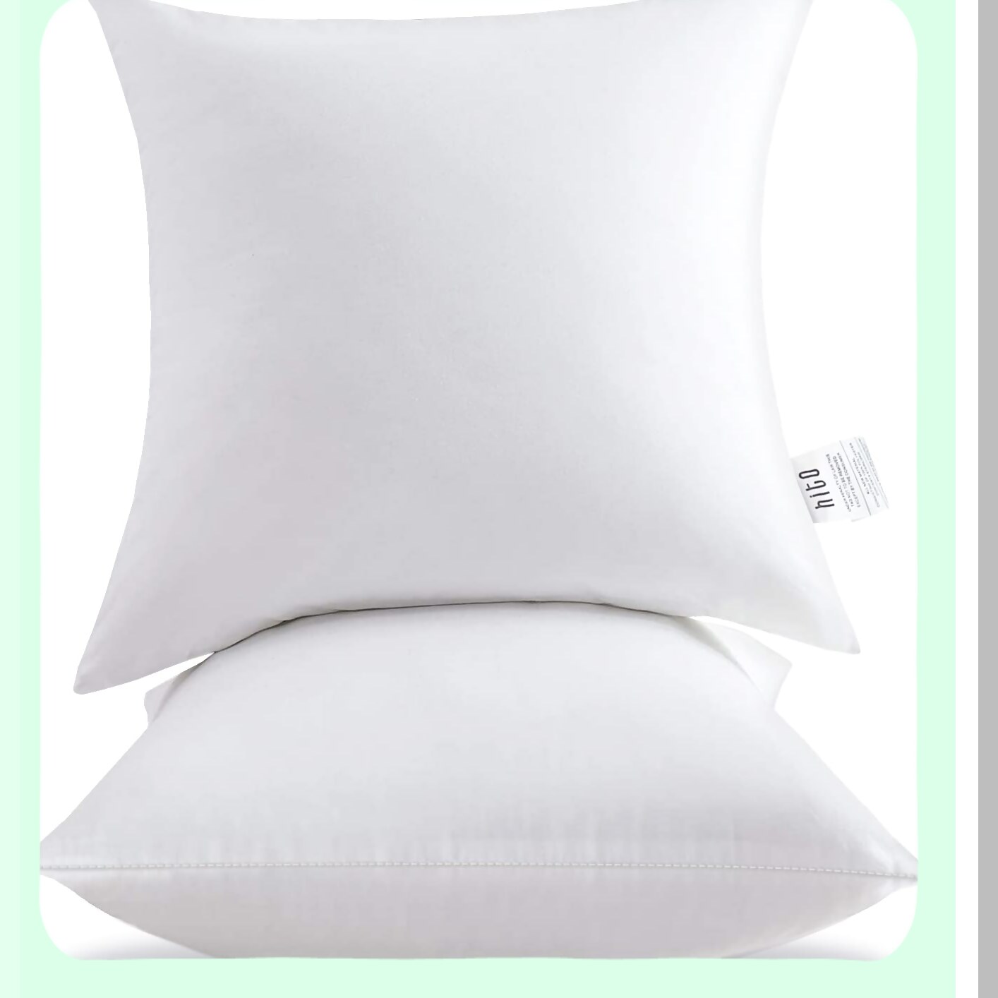 CottonSoft Pillow Inserts - Set of 2 White 18x18 Throw Pillows for Couch Bed Sofa - Polyester Filling - Soft Cotton Cover - Decorative Cushions