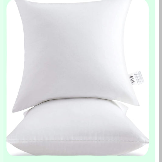 CottonSoft Pillow Inserts Set of 2 Compatible with 18x18 Cushions