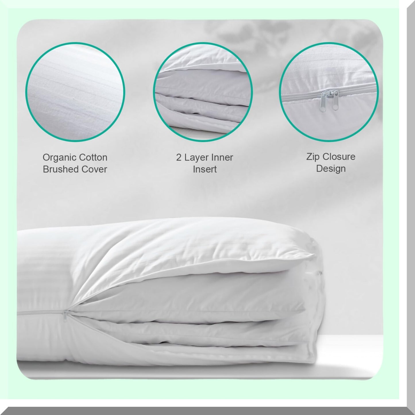 FeatherFlex SleepPro Pillow - 2-in-1 Adjustable Goose Down Pillow for Stomach, Back, Side Sleepers - Standard/Queen Size 20x28 - Soft-Medium-Firm