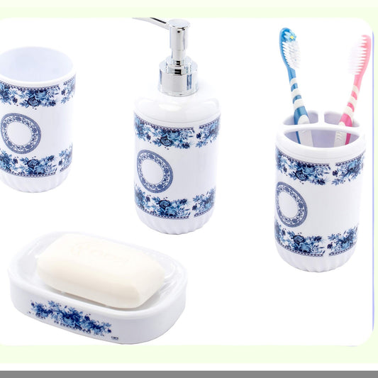 4 Piece Bathroom Accessory Set White