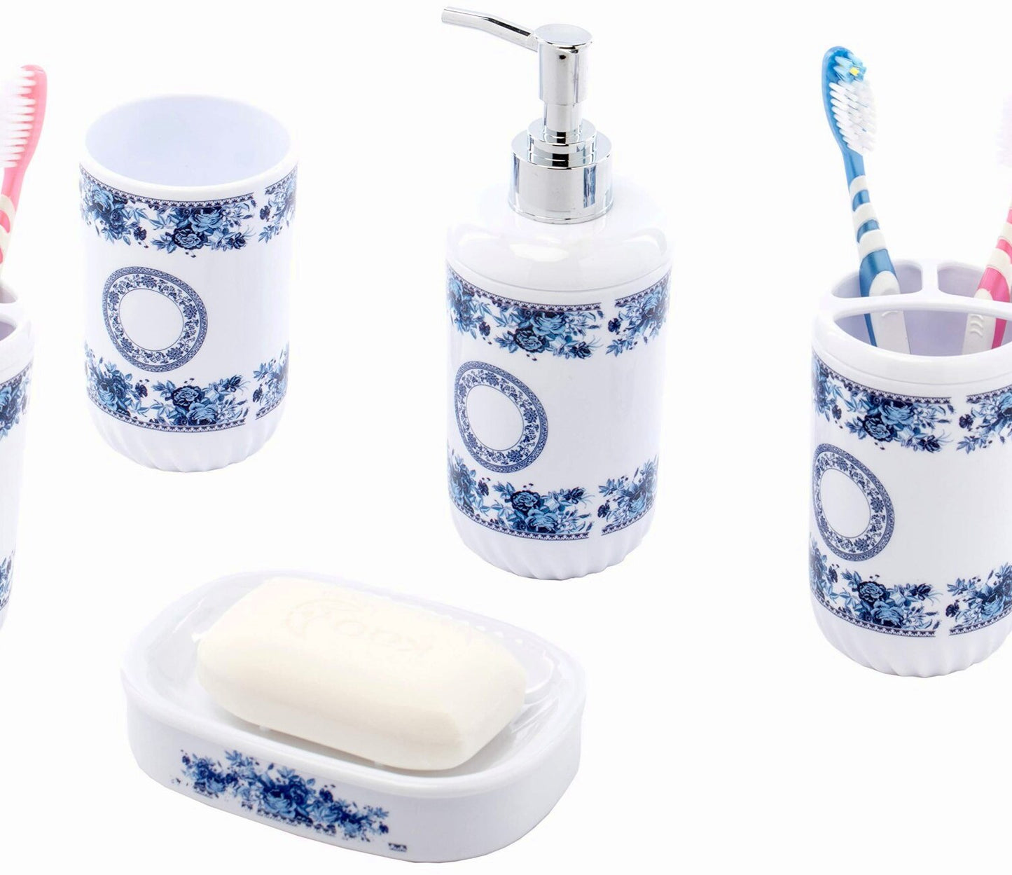 4 Piece Bathroom Accessory Set White