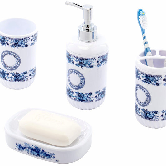 4 Piece Bathroom Accessory Set White