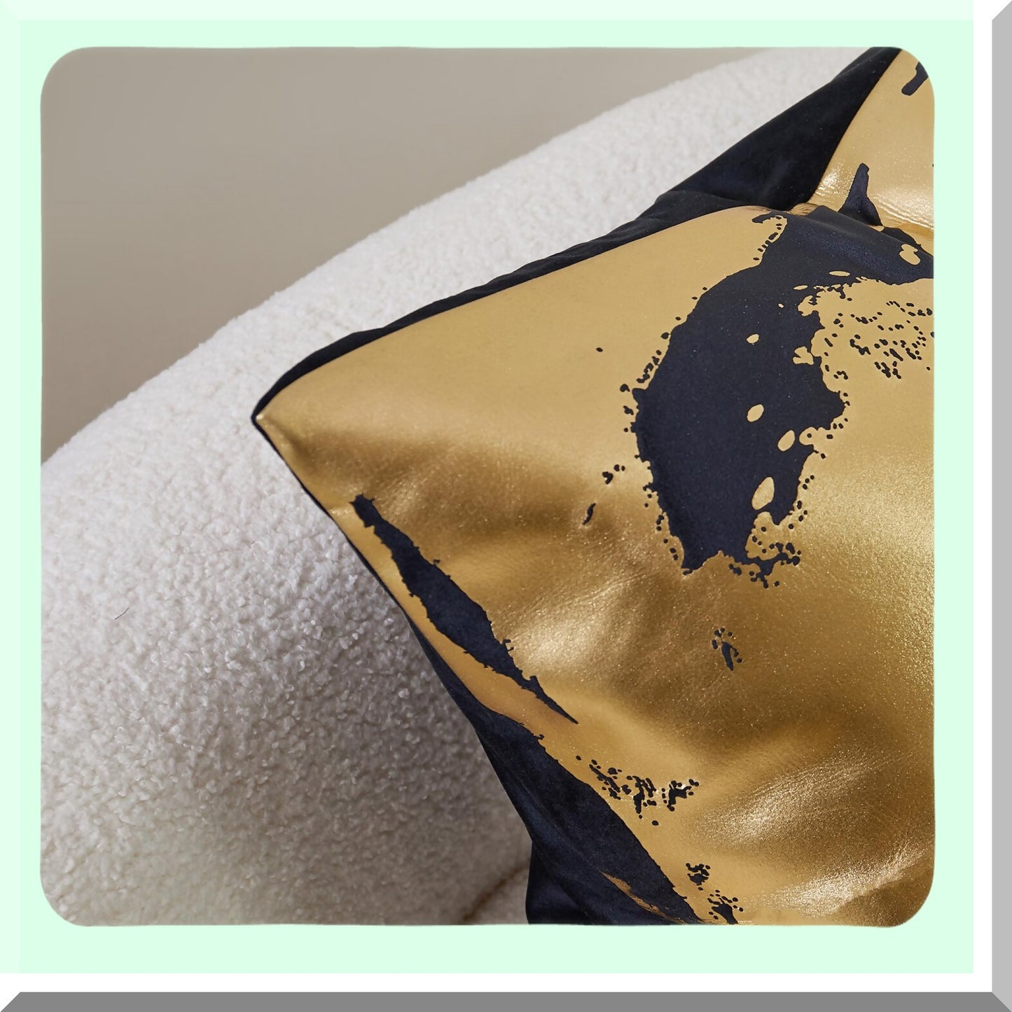 Luxe Gold Velvet Glam Throw Pillow Cover - Black F Printing 20X20inch - Home Decor Accent - Thick Plush Cushion Case - 1 Piece