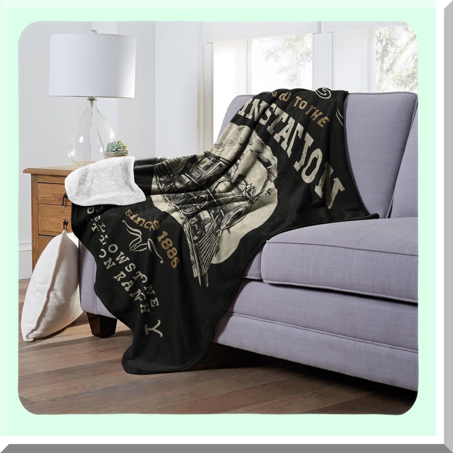 Yellowstone CozyTouch Sherpa Blanket, 60" x 80" - Ultimate Comfort for Train Station Lounging