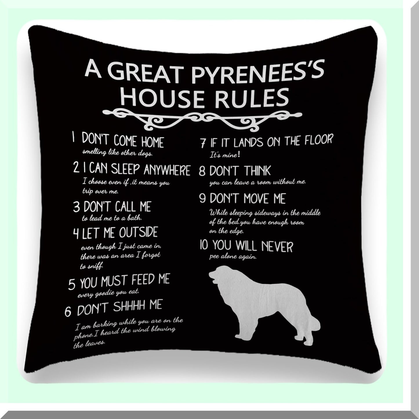 Pyrenees Paws Decor Pillowcase - Dog Lover Gifts for Women - Great Pyrenees Cushion Cover - Dog Mom Decor - 18x18 Inch Throw Pillow Cover