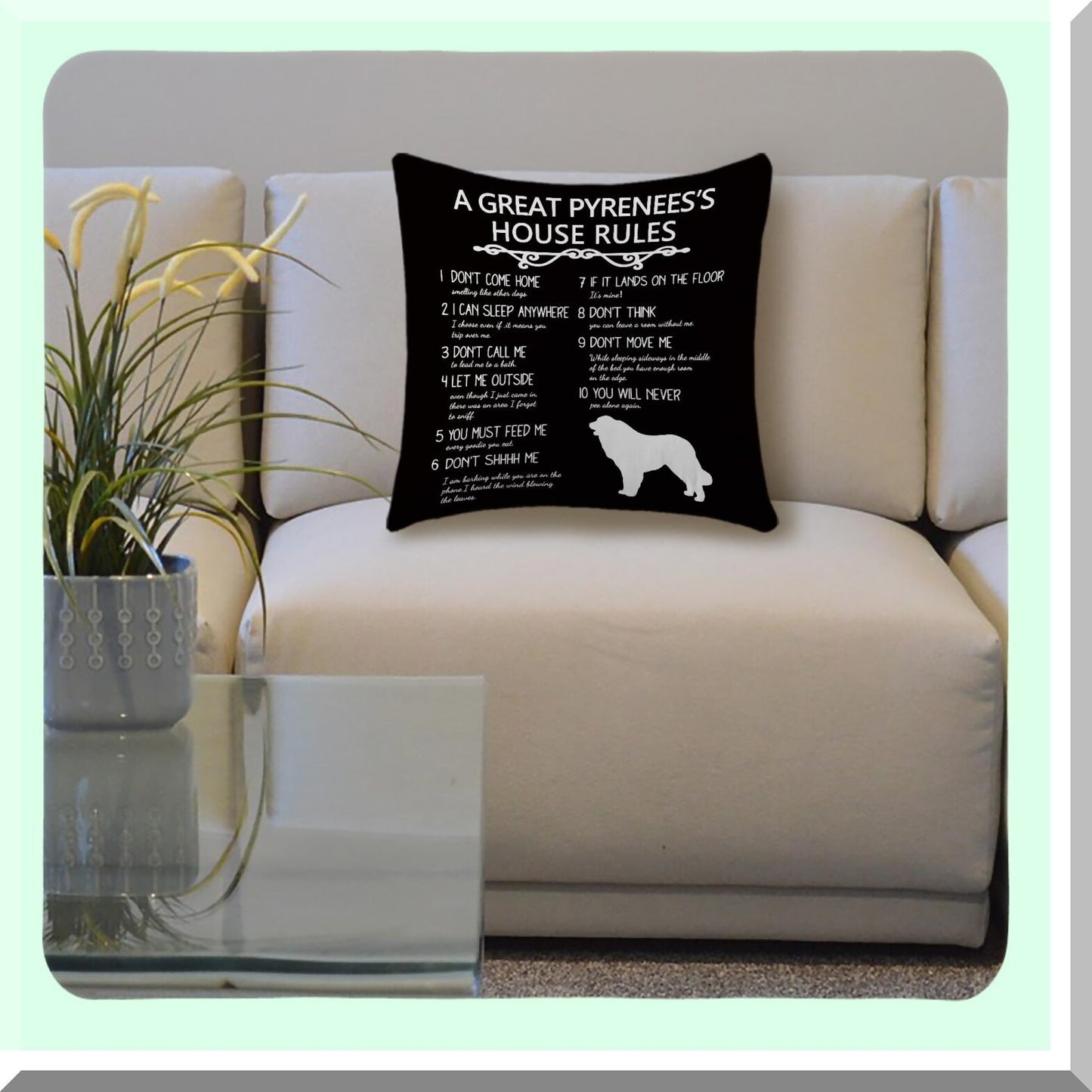 Pyrenees Paws Decor Pillowcase - Dog Lover Gifts for Women - Great Pyrenees Cushion Cover - Dog Mom Decor - 18x18 Inch Throw Pillow Cover