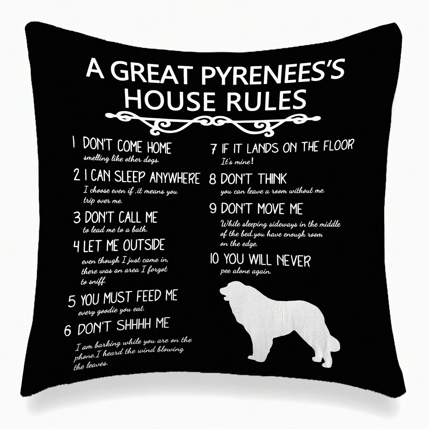 Pyrenees Paws Decor Pillowcase - Dog Lover Gifts for Women - Great Pyrenees Cushion Cover - Dog Mom Decor - 18x18 Inch Throw Pillow Cover