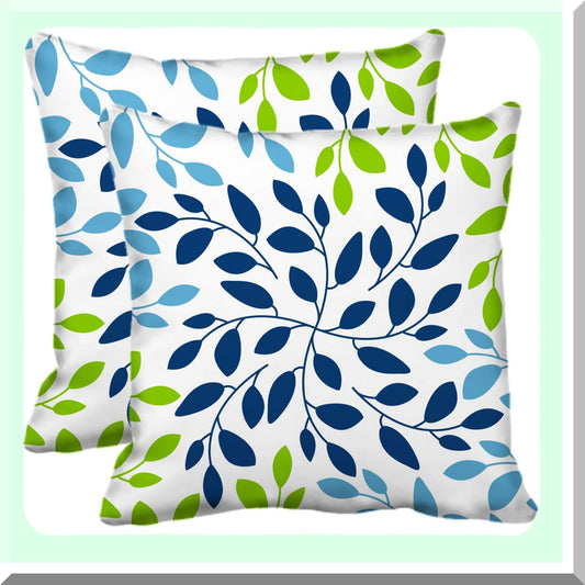 Nautical Velvet Leaf Pillow Covers Set of 2 18x18