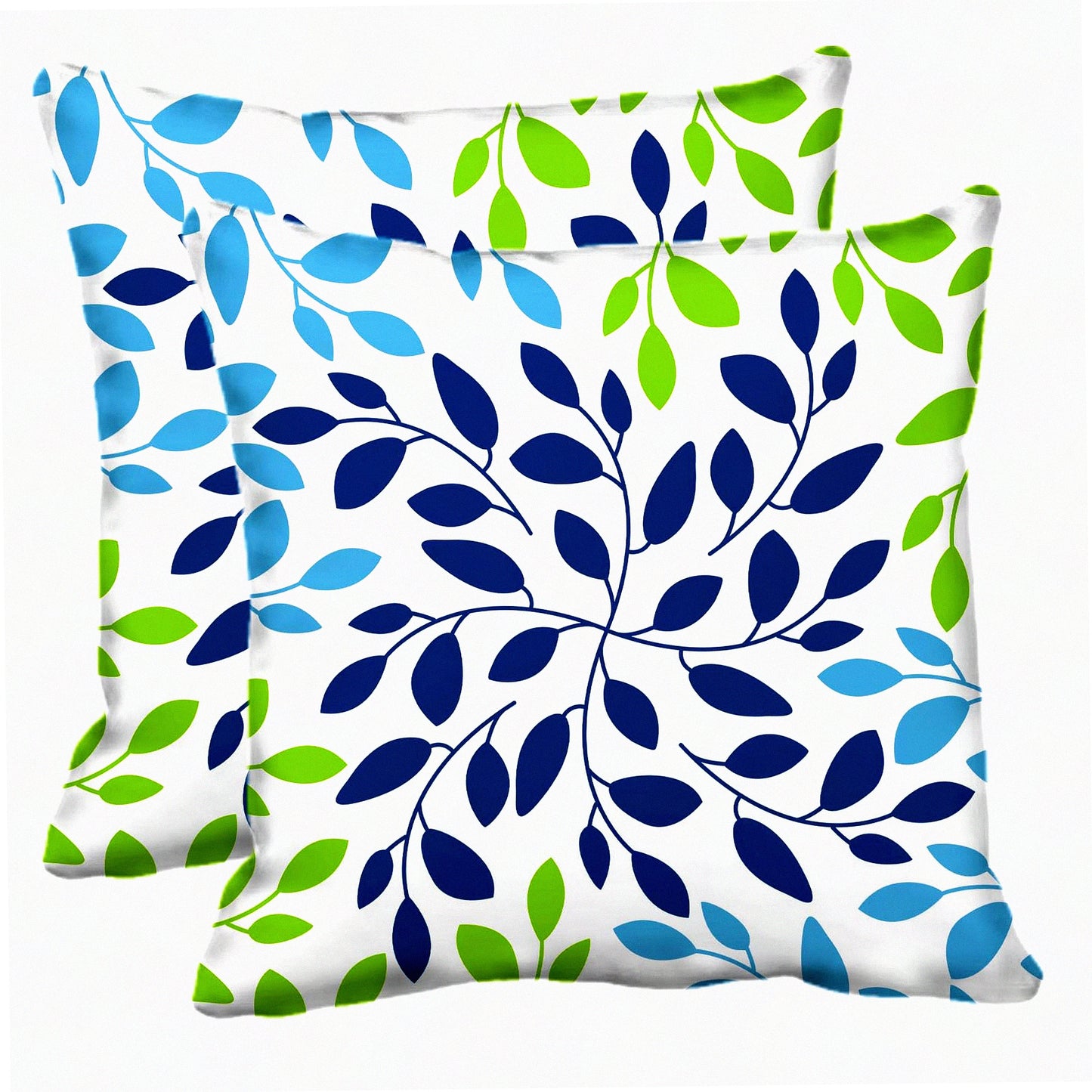 Nautical Velvet Leaf Pillow Covers - Set of 2 Green Throw Cases 18x18 for Modern Farmhouse Decor. Soft & Natural, Perfect for Couch, Bed, Living Room & Outdoor Use.