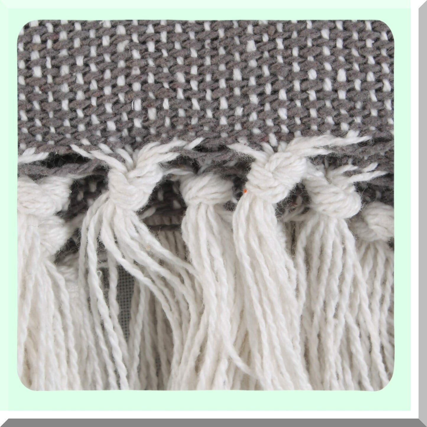Rustic Charm Woven Throw Blanket - 50x60, Black with 3" Fringe