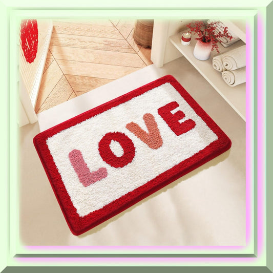 Microfiber Bathroom Rug 19.6 x 31.5 Inches Red