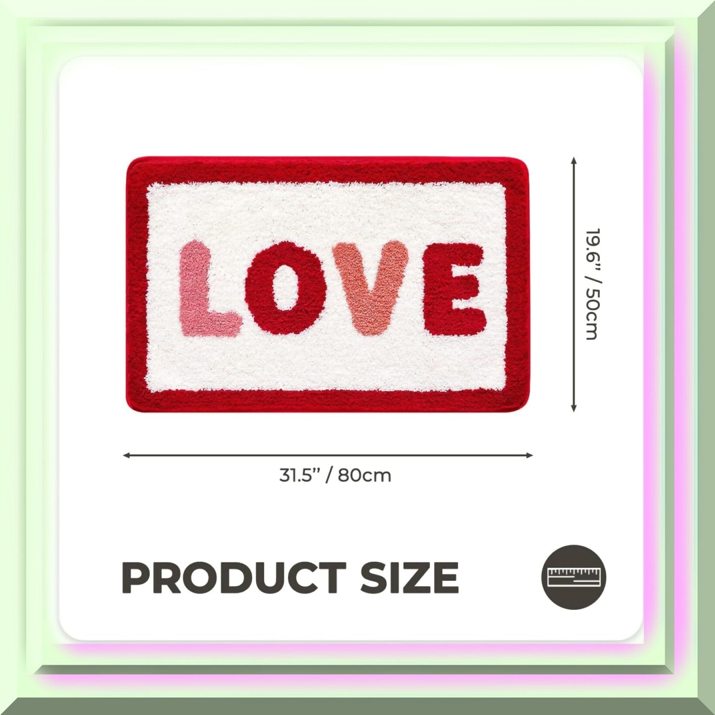 Microfiber Bathroom Rug 19.6 x 31.5 Inches Red