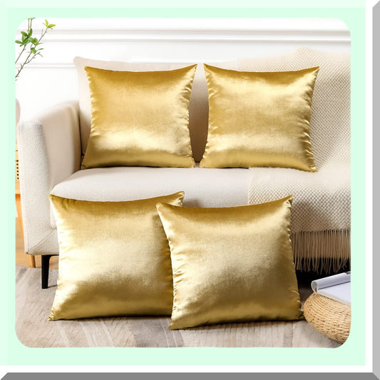 Luxury Velvet Gold Pillowcase Set for 18x18 Inch Cushions