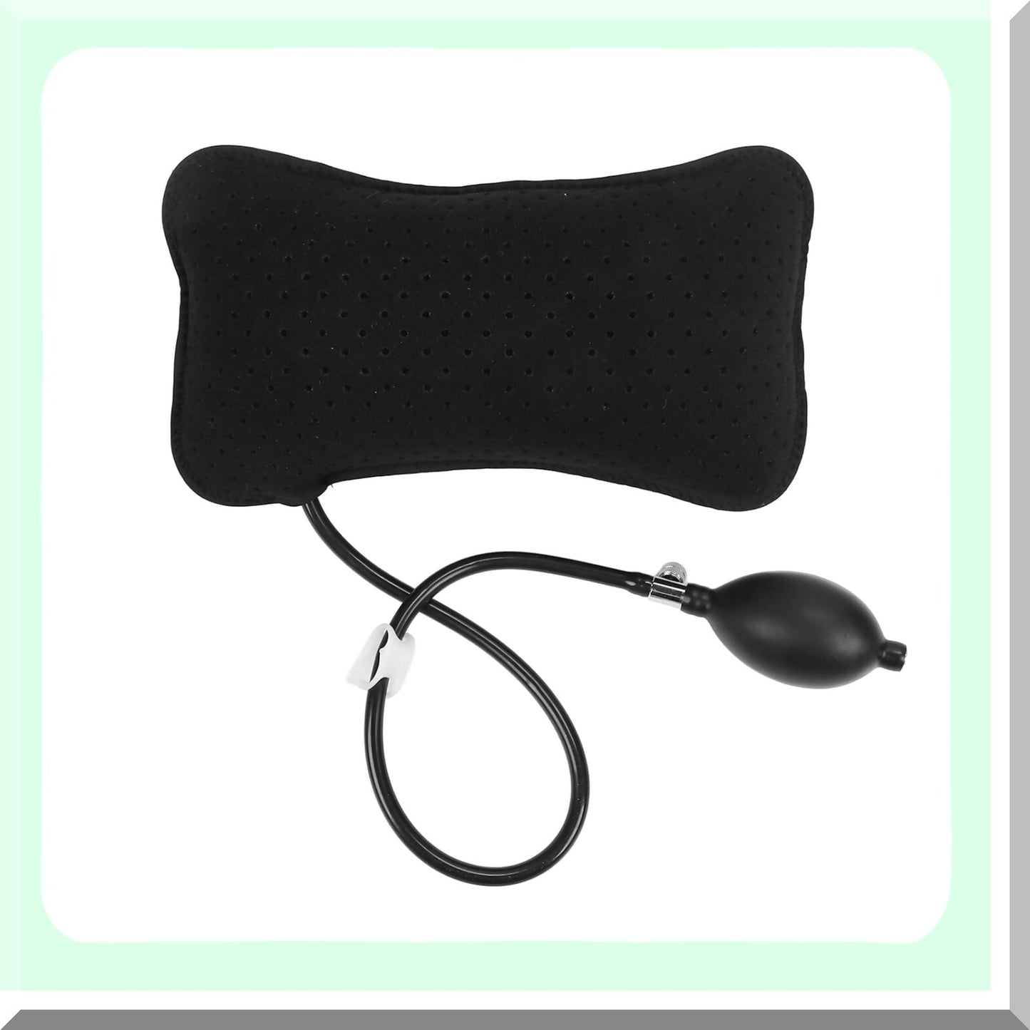 MemoryFoam LumbarEase Travel Pillow - Portable Back Support Cushion for Car & Office Chair - Inflatable Lower Back Pain Relief & Waist Support