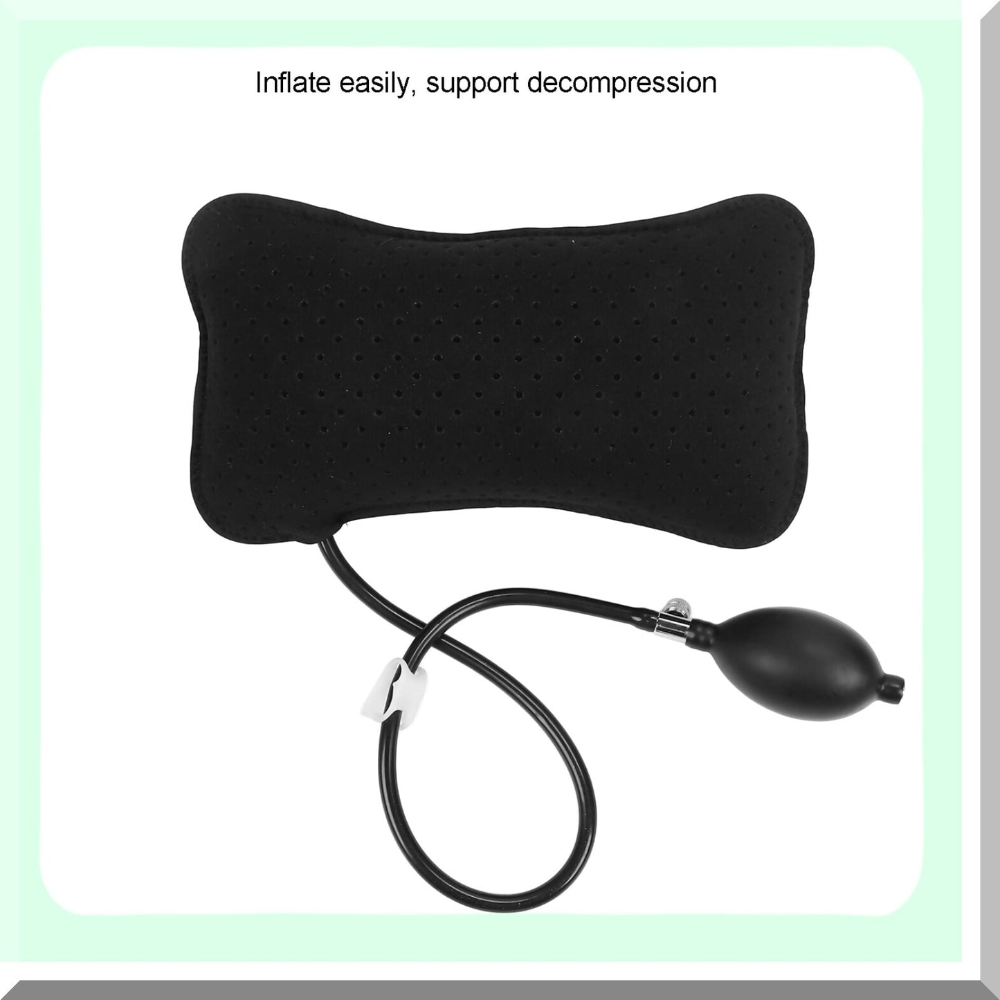 MemoryFoam LumbarEase Travel Pillow - Portable Back Support Cushion for Car & Office Chair - Inflatable Lower Back Pain Relief & Waist Support