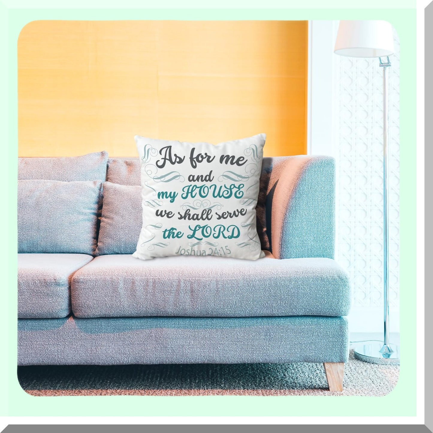 Serve The Lord Motivational Pillowcase - Inspirational Quote Throw Pillow Cover - 18x18 Inch Double Sided Cushion - Home Office Decor Gift for Sofa Bed