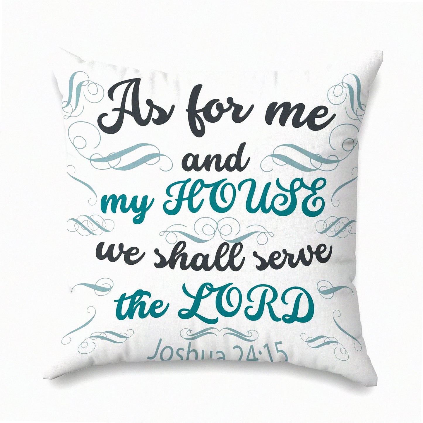 Serve The Lord Motivational Pillowcase - Inspirational Quote Throw Pillow Cover - 18x18 Inch Double Sided Cushion - Home Office Decor Gift for Sofa Bed