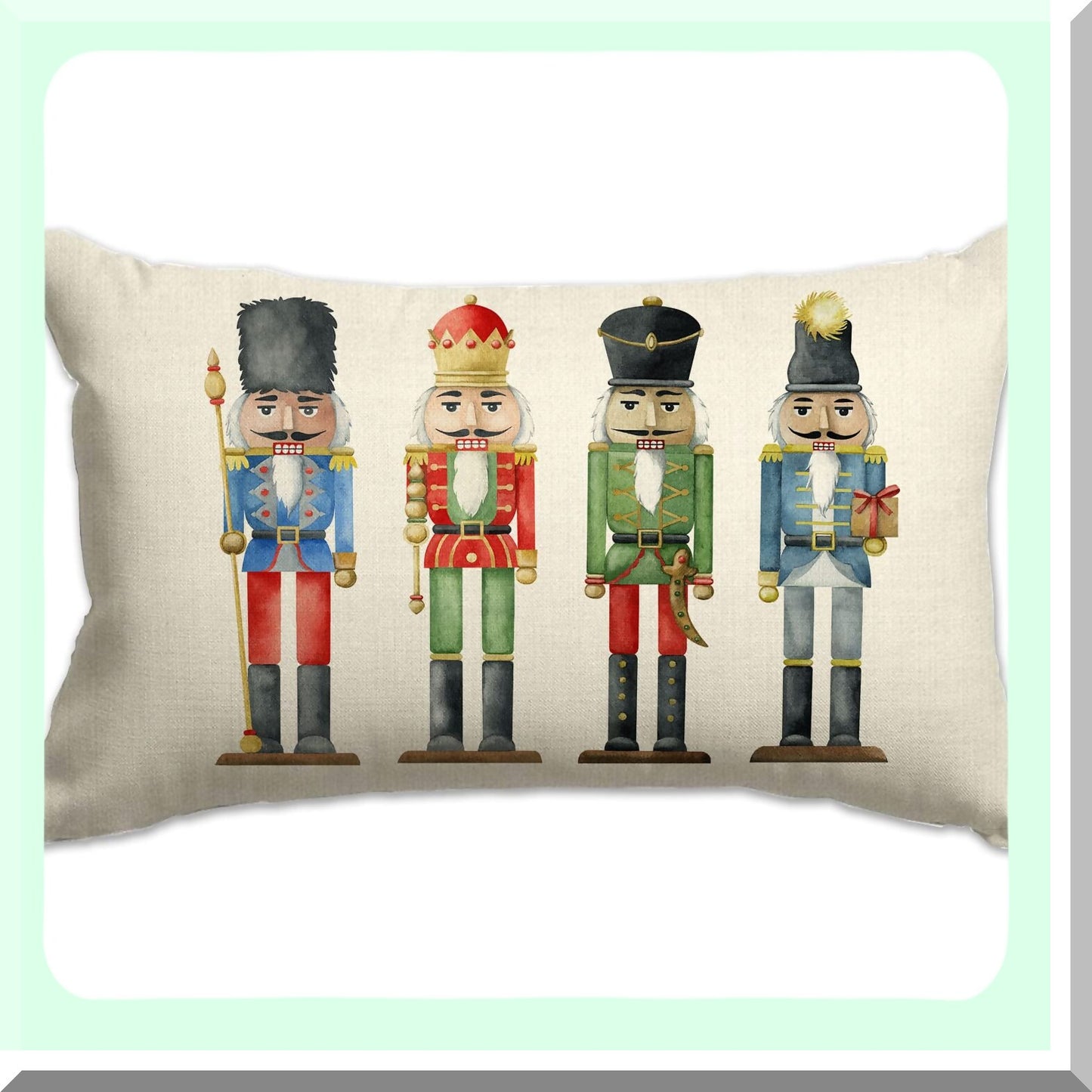 Winter Wonderland Festive Pillow Covers - Set of 2 Nutcracker Merry Party Throw Pillow Covers 12x20 for Holiday Decorations & Sofa Accent.