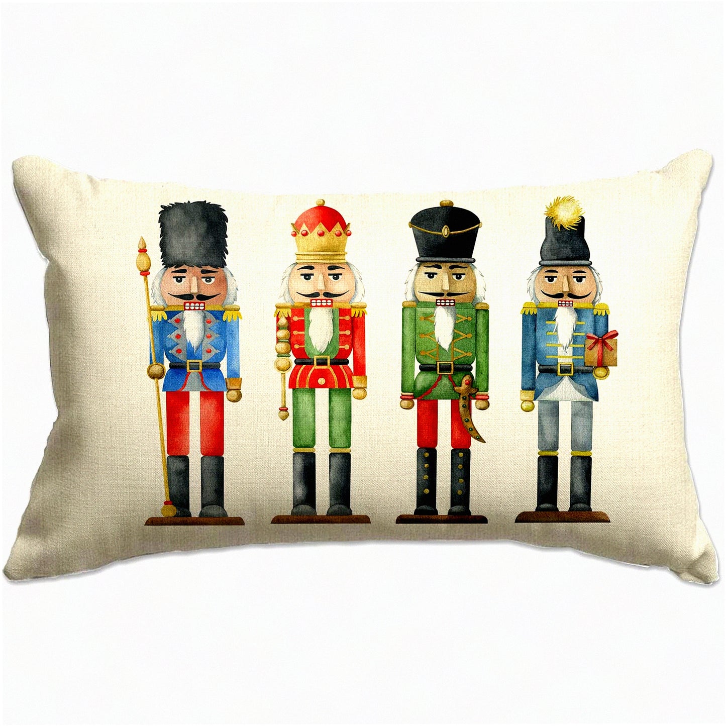 Winter Wonderland Festive Pillow Covers - Set of 2 Nutcracker Merry Party Throw Pillow Covers 12x20 for Holiday Decorations & Sofa Accent.