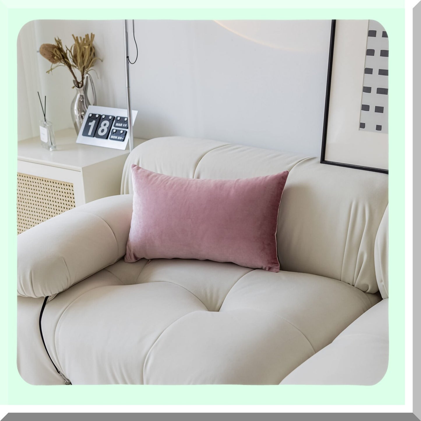 Plush Velvet Blush Pink Pillow Covers - Soft Decorative Cases for Couch Sofa - Set of 2 Rectangle Throw Pillows - Girl Woman Decorations - 12x20 inch