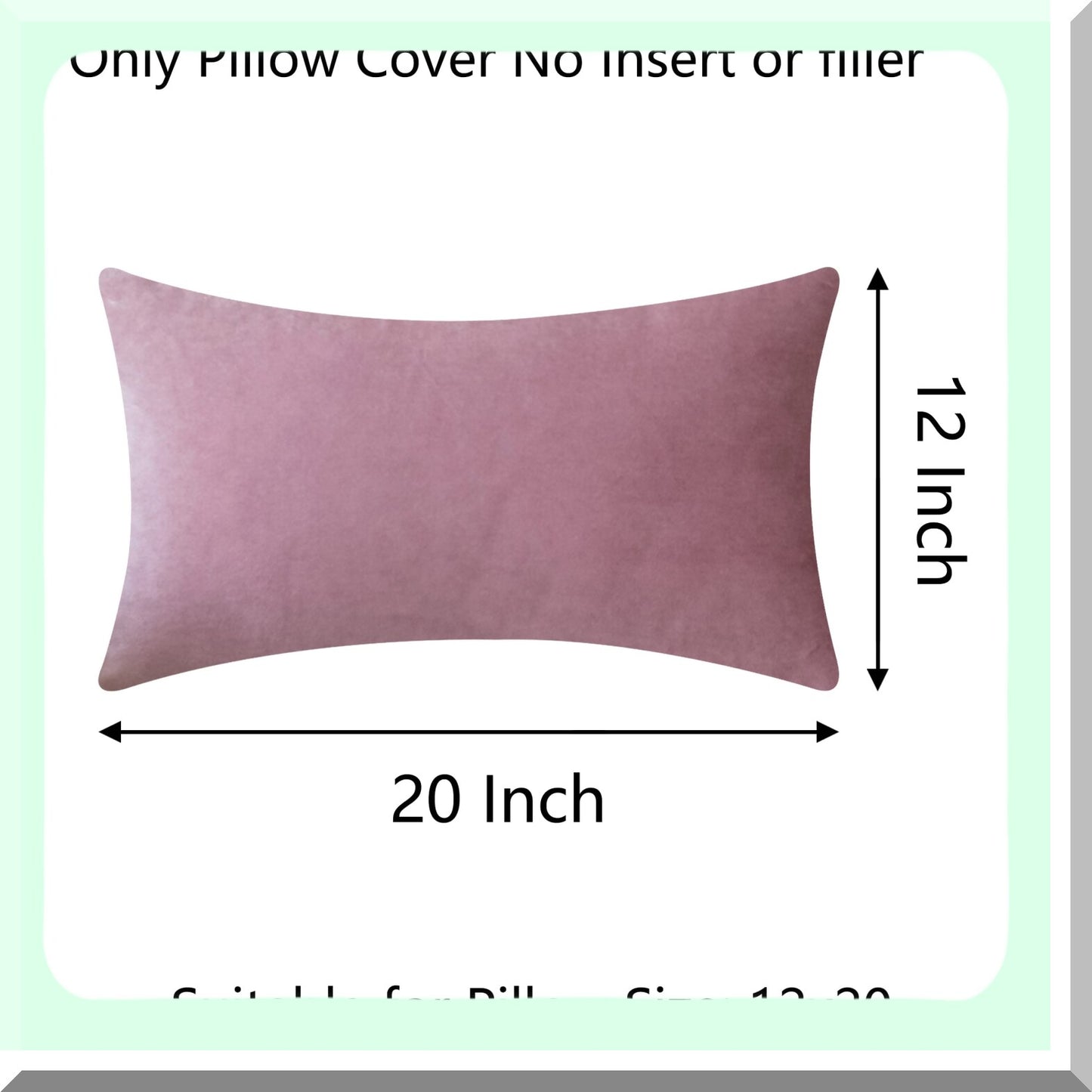 Plush Velvet Blush Pink Pillow Covers - Soft Decorative Cases for Couch Sofa - Set of 2 Rectangle Throw Pillows - Girl Woman Decorations - 12x20 inch