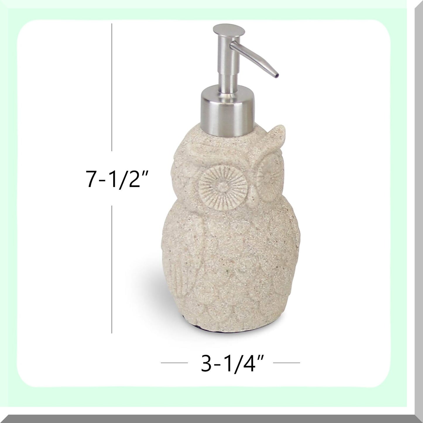 Owl Resin Sandstone Bathroom Accessory Set Beige