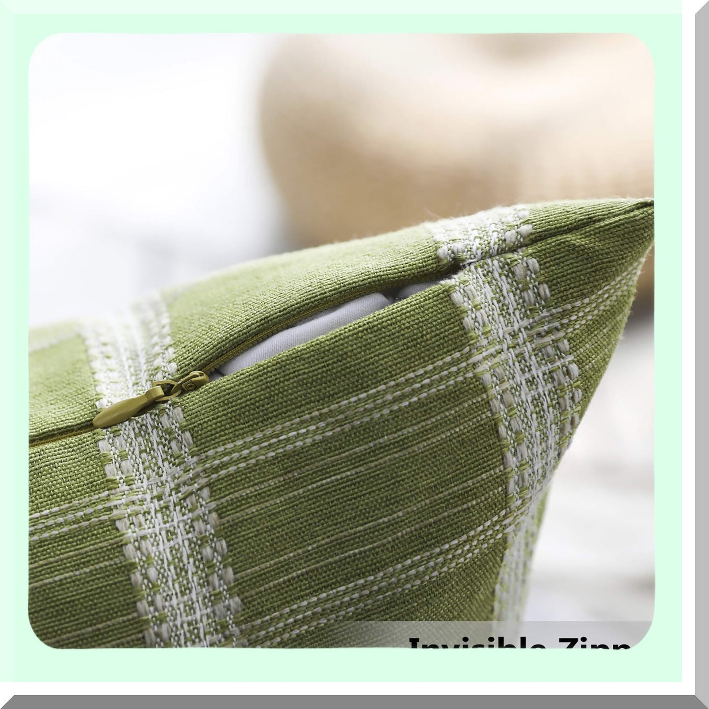 Spring Plaid Farmhouse Pillow Covers - Set of 2, Indoor Outdoor Decorative Pillowcases, Lime Green Checkered Cushion Cases 18x18 inches