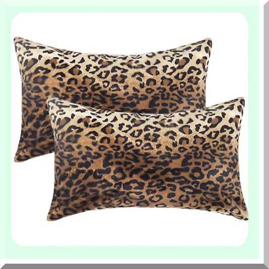 Luxury Leopard Print Lumbar Pillow Covers Set of 2