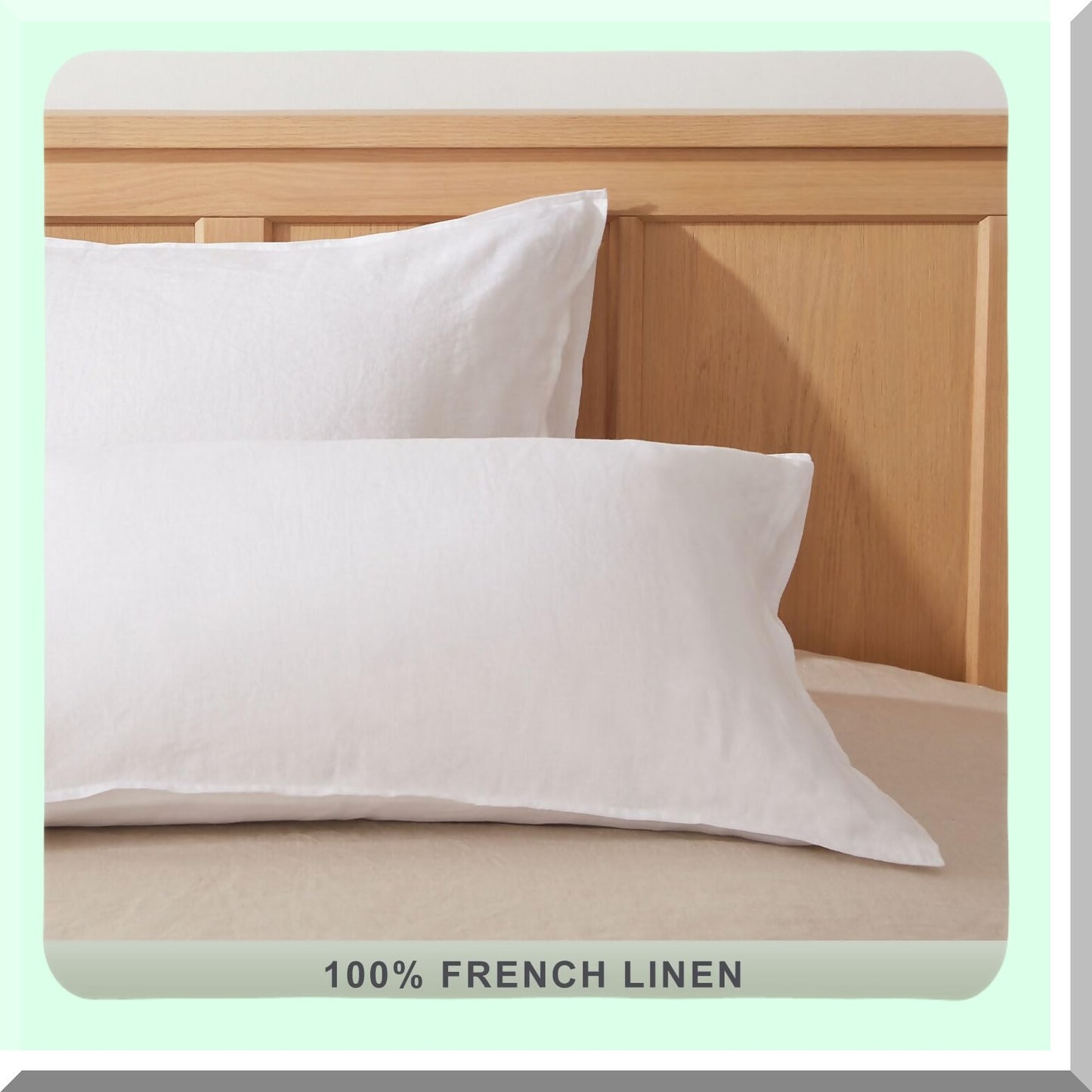 PureLinen Soft Pillowcase Set - Stone Washed, Envelope Closure, Durable Cases - 20" X 36" White - Set of 2
