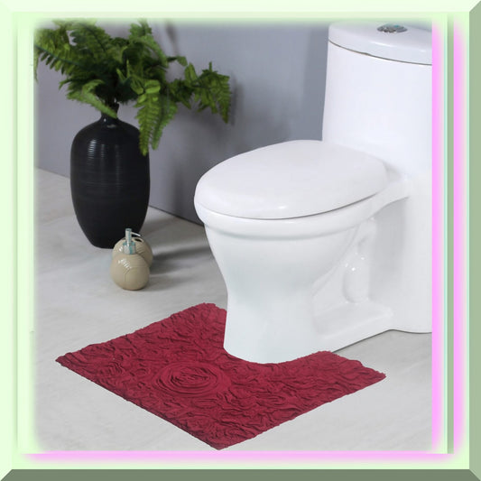 20x20 Cotton Contour Bath Rug Red