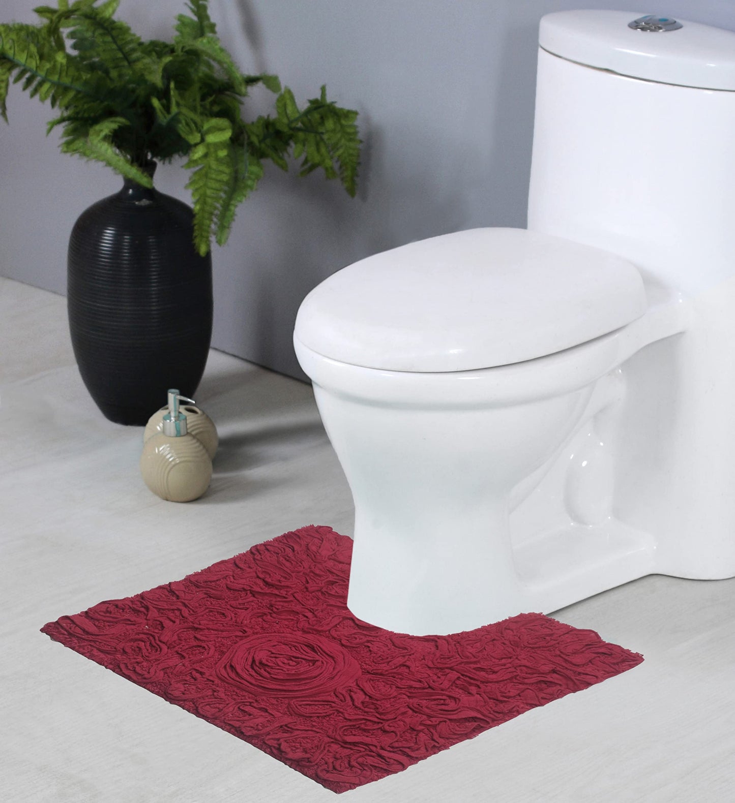 20x20 Cotton Contour Bath Rug Red