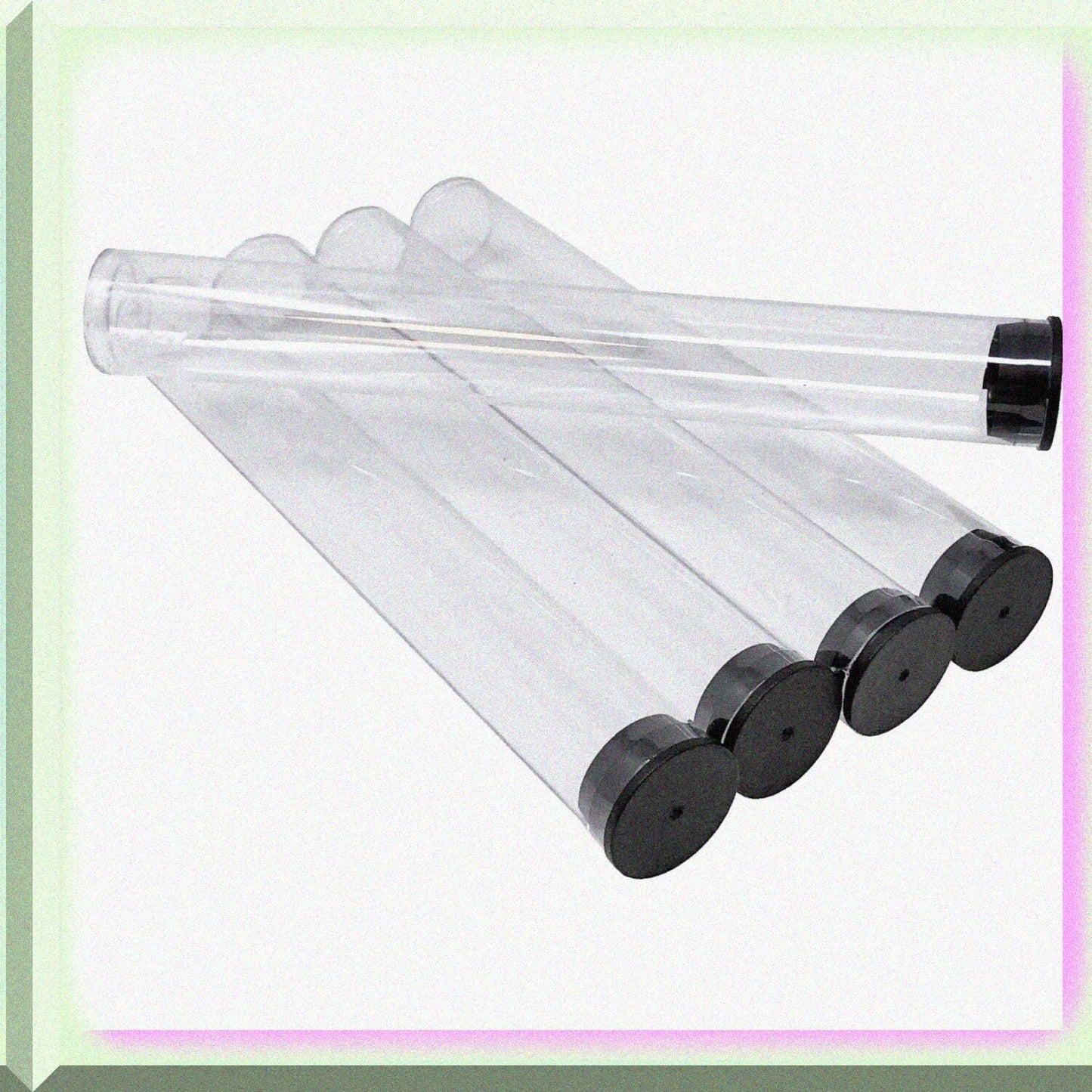 10 Pack 7/8" Diameter Clear Plastic Storage Tubes 80ml