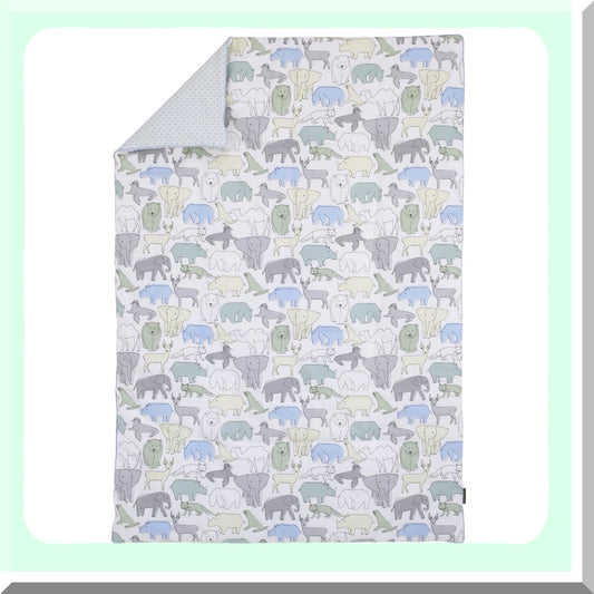 Safari Dream Animal Print Comforter Compatible with Aqua/Gray/Green/Yellow