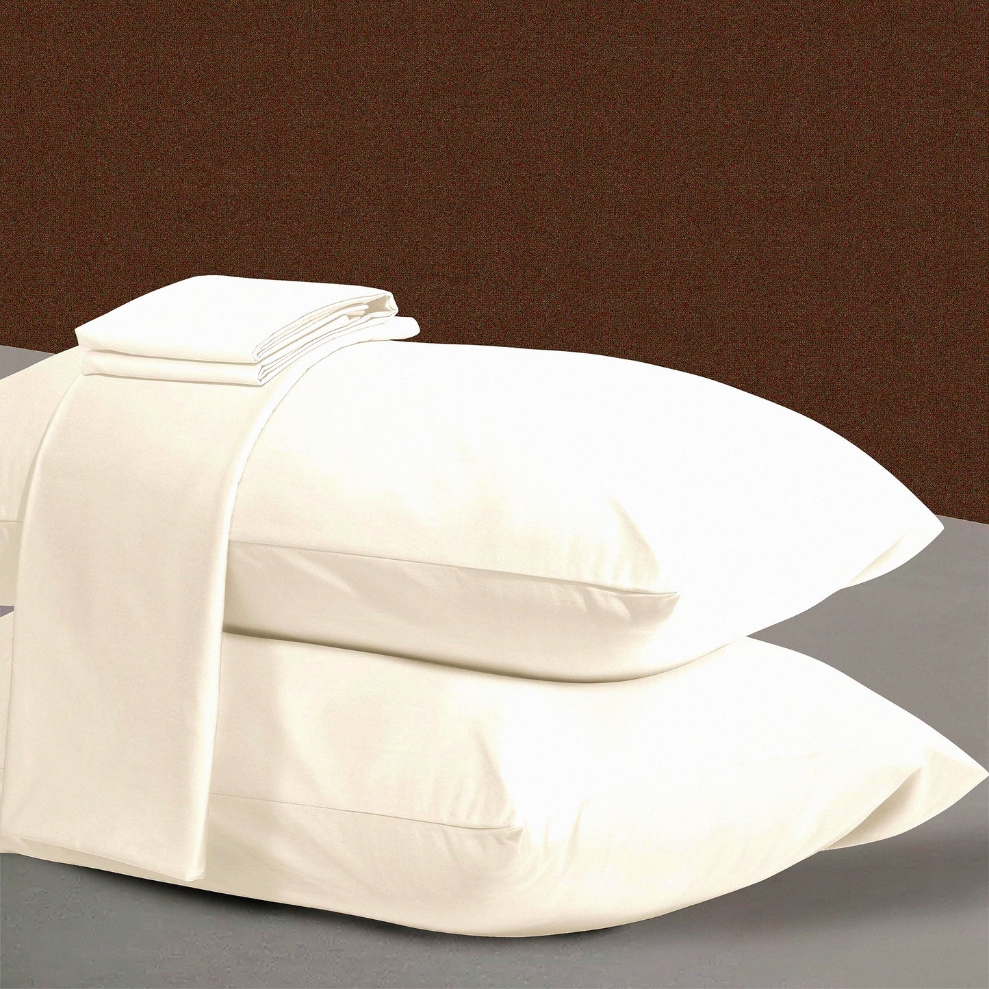 Luxury Silk Soft Pillowcases - 1000 Thread Count 100% Cotton, Light Beige Pattern, Envelope Closure, Set of 2 (20"x40") Bed Pillow Covers