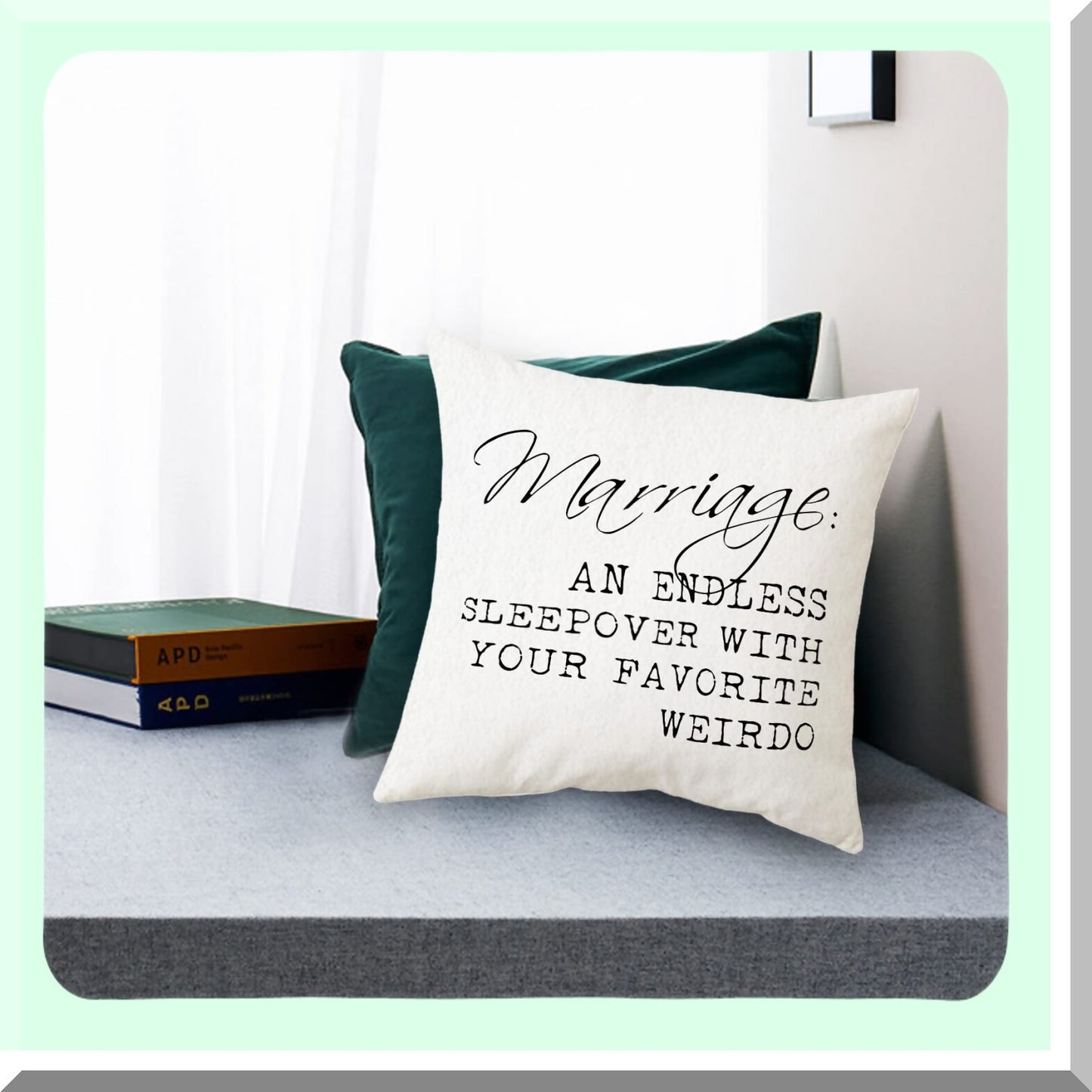 Endless Love Pillowcase Set - Marriage Decorations for Home, Wedding Throw Pillow Cover 18x18, Favorite Weirdo Sleepover Décor