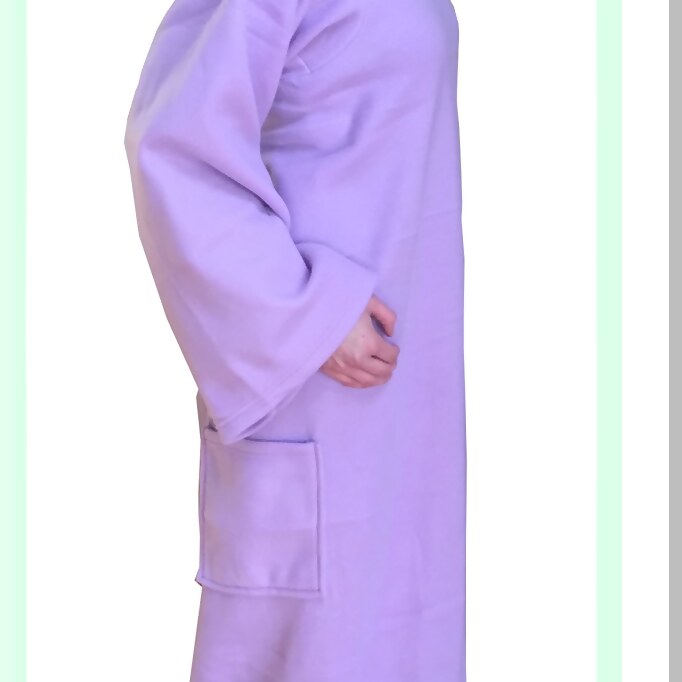 UltraCozy Deluxe Reading Blanket with Sleeves and Pockets for Adults - Super Warm Purple