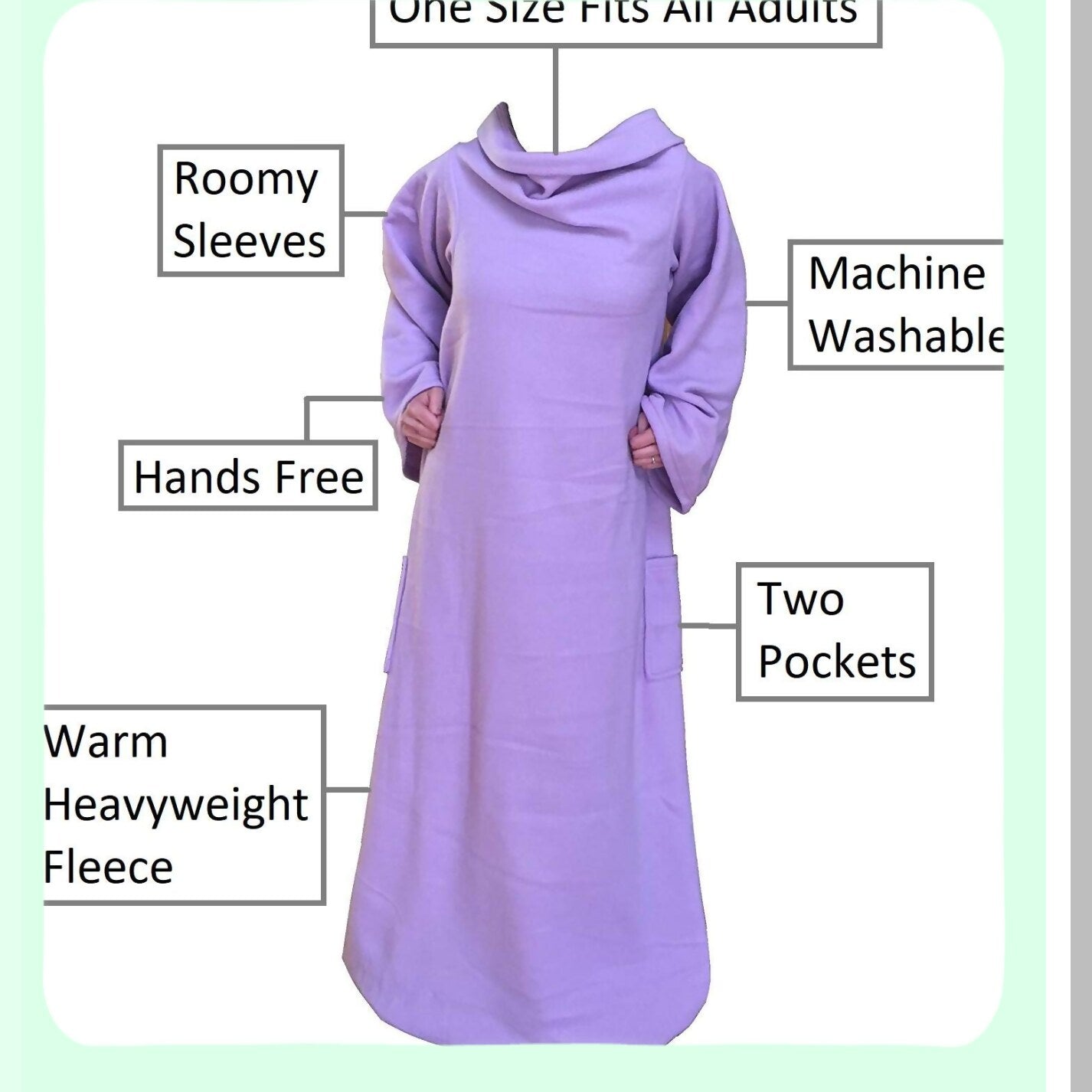 UltraCozy Deluxe Reading Blanket with Sleeves and Pockets for Adults - Super Warm Purple