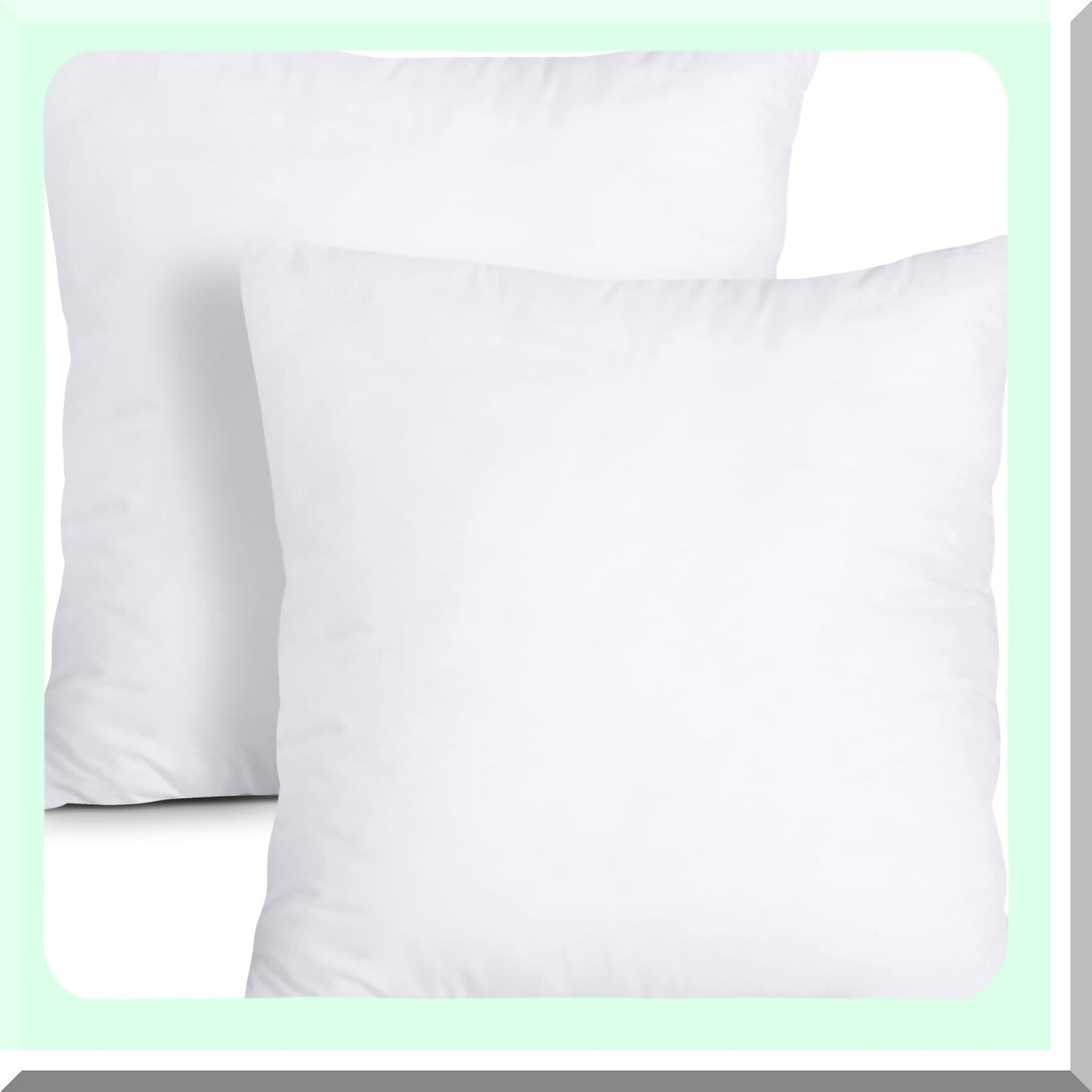 White Comfort Pack - Set of 2 18x18 Throw Pillow Inserts for Bed and Couch - Indoor Decorative Cushions for Home Decor