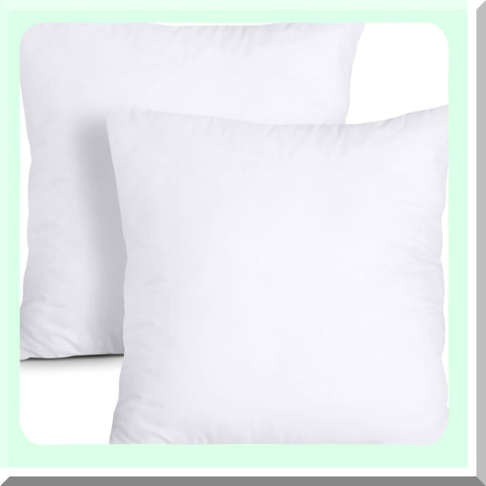 White Comfort Pack 2 18x18 Pillow Inserts for Home Decor