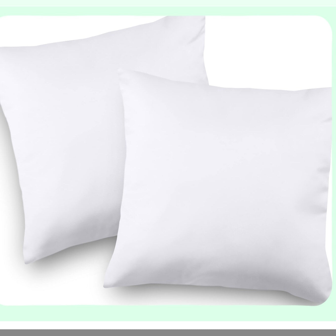 White Comfort Pack - Set of 2 18x18 Throw Pillow Inserts for Bed and Couch - Indoor Decorative Cushions for Home Decor