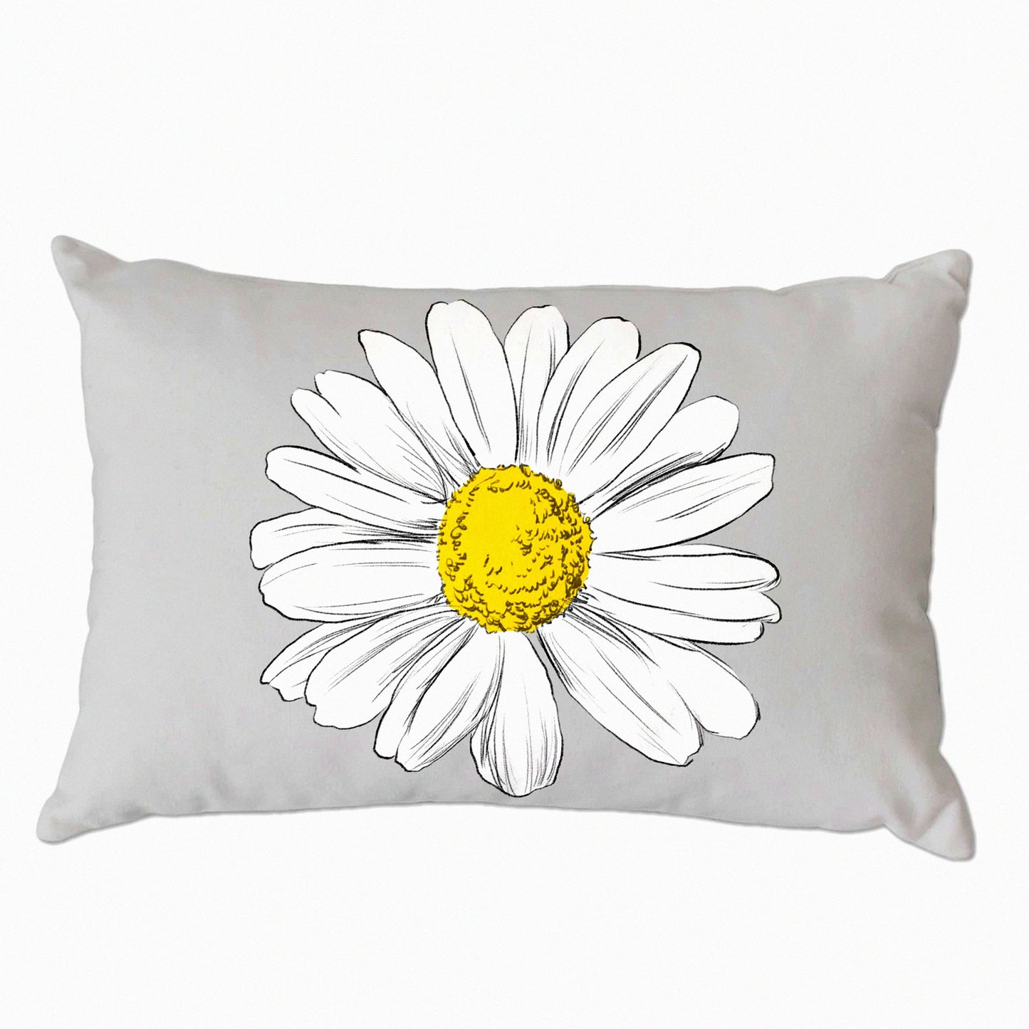 Rustic Daisy Yellow Grey Pillow Covers - Soft 12x20 Inch Spring Summer Decorative Throw Pillows for Couch Sofa Indoor Outdoor Bench Patio