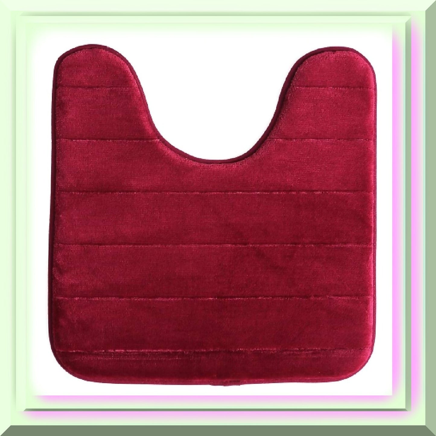 Memory Foam U-Shaped Bathroom Mat 20x24 Burgundy
