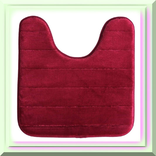 Memory Foam U-Shaped Bathroom Mat 20x24 Burgundy