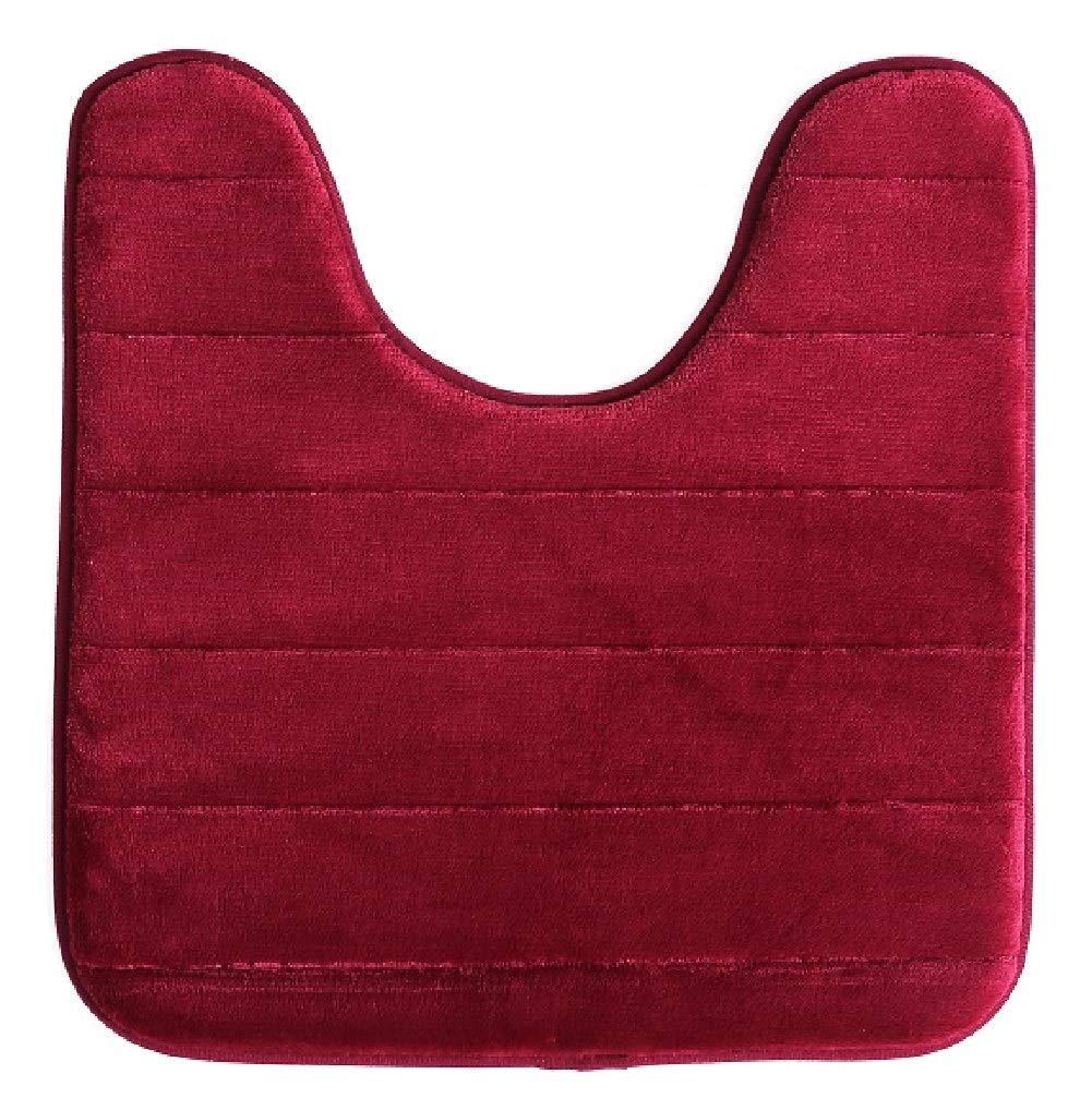 Memory Foam U-Shaped Bathroom Mat 20x24 Burgundy