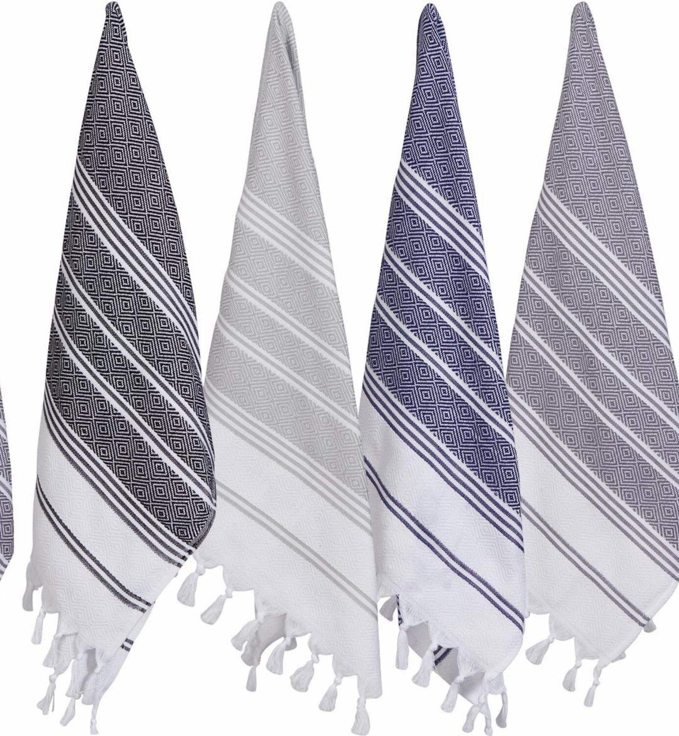 Set of 4 Turkish Cotton Towels 17"x35"