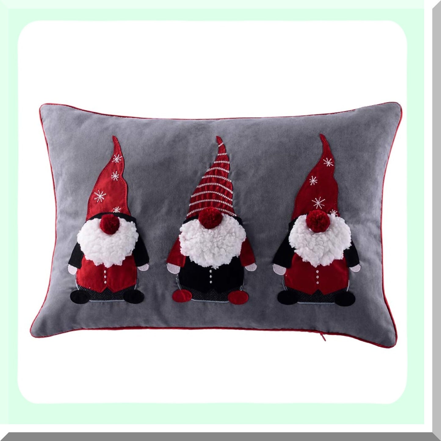 Festive Santa Claus Christmas Decor Pillow Covers - Holiday Home Sofa Bed Room Cushion Cases - 12x20 Inch Merry Throw Pillow