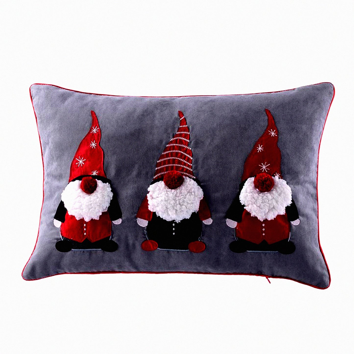Festive Santa Claus Christmas Decor Pillow Covers - Holiday Home Sofa Bed Room Cushion Cases - 12x20 Inch Merry Throw Pillow