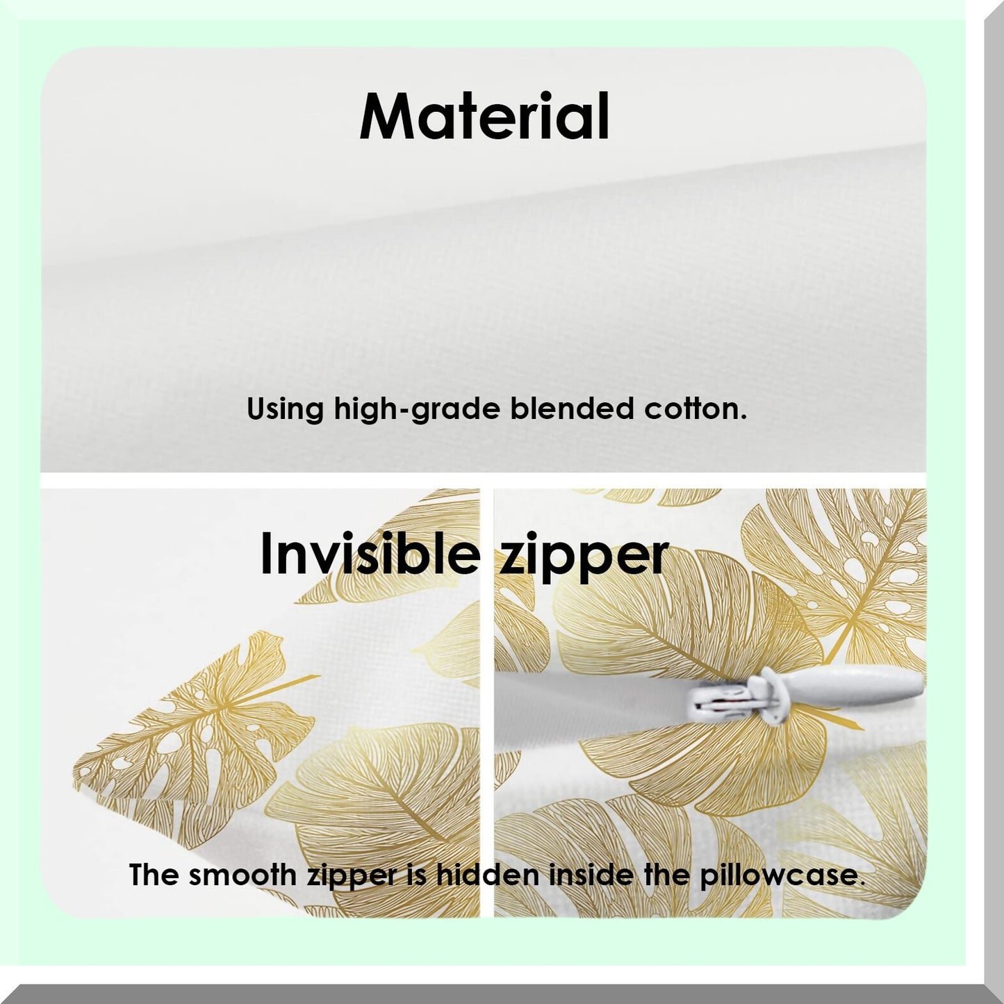 Tropical Monstera Palm Leaf Decorative Pillow Covers - Double Sided Flora Throw Pillow Set for Sofa - Lumbar Cushion Cover 12x20 Inches (Set of 2)