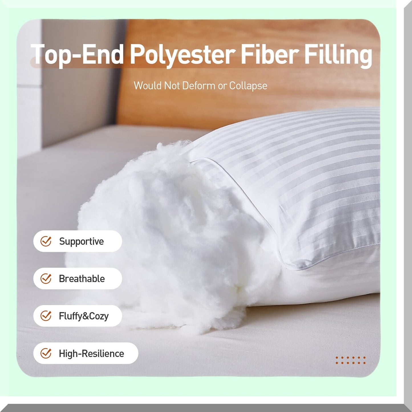 SleepCloud Plush Pillow - Premium 3D Fiber Filled Bed Pillow for Back, Stomach & Side Sleepers - Fluffy & Soft - Pack of 1 - White